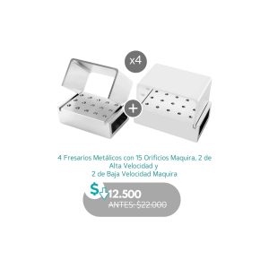 4 Fresarios Metálicos con 15 Orificios Maquira, 2 de Alta Velocidad y  2 de Baja Velocidad - Maquira