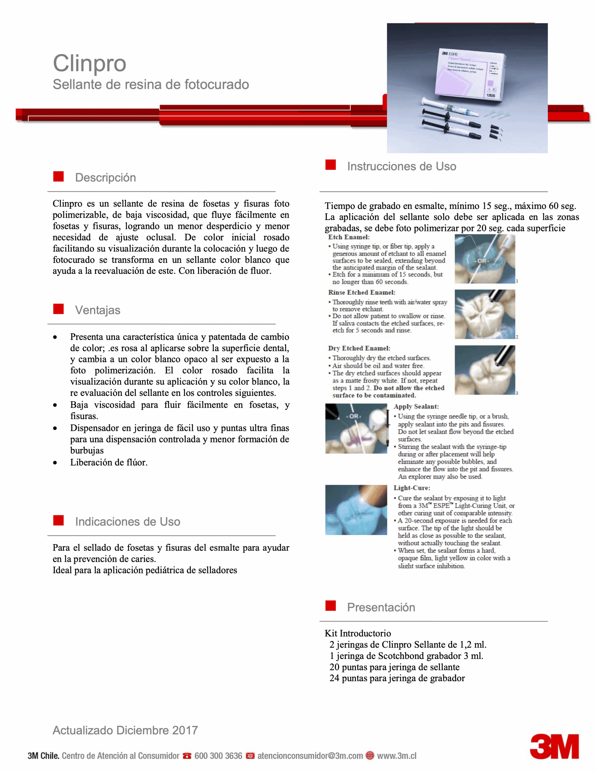 Sellante Clinpro Sealant Kit 2 Jer 2.4ml + Ácido + Acc - Solventum