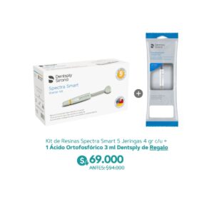 Kit de Resinas Spectra Smart 5 Jeringas 4 gr c/u + 1 Ácido Ortofosfórico 3 ml Dentsply de Regalo - Dentsply Sirona